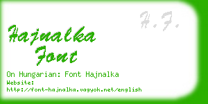 hajnalka font business card